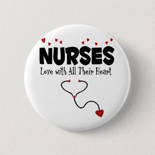 Badge Rond 5 Cm Cadeau de coeur infirmière