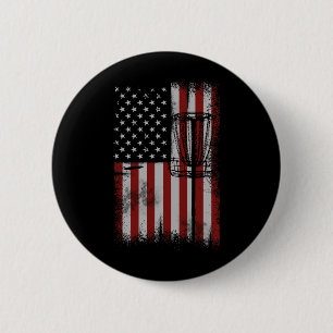 Badge Rond 5 Cm Cadeau de disque de golf de drapeau américain rétr