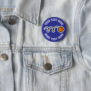 Badge Rond 5 Cm Cadeau de fête d'anniversaire personnalisé basket-