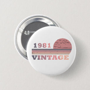 Badge Rond 5 Cm Cadeau de fête d'anniversaire vintage élégant né e