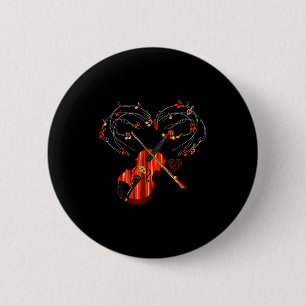 Badge Rond 5 Cm Cadeau de la Saint-Valentin Violon Amour Cœur Viol