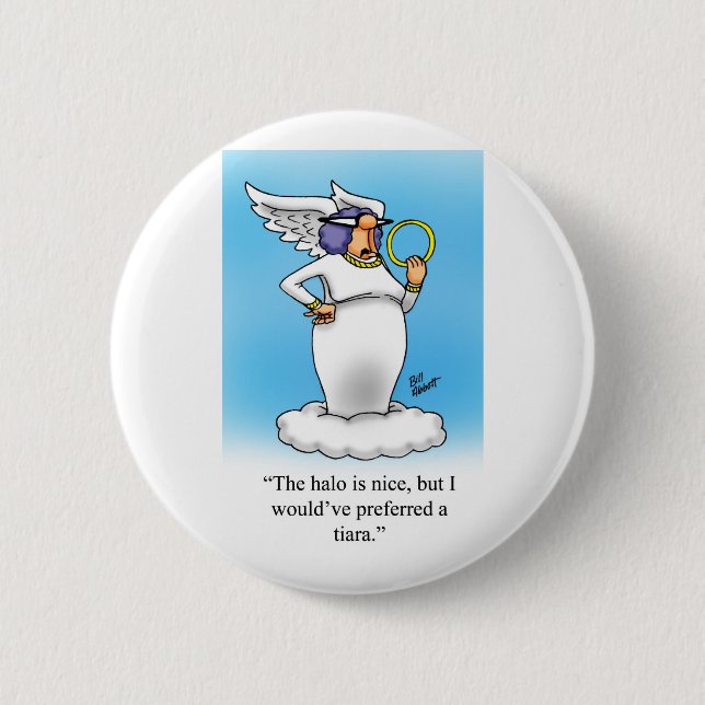 Badge Rond 5 Cm Cadeau de mode Heavenant Humour Angel! (Devant)