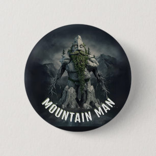 Badge Rond 5 Cm Cadeau de Mountain Man Hommes de plein air Climat