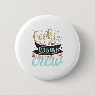 Badge Rond 5 Cm Cadeau de Noël Cookie Baking Crew