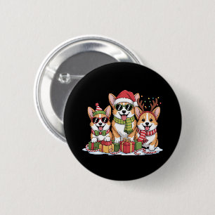 Badge Rond 5 Cm Cadeau de Noël pour maman amoureuse de chiens Corg