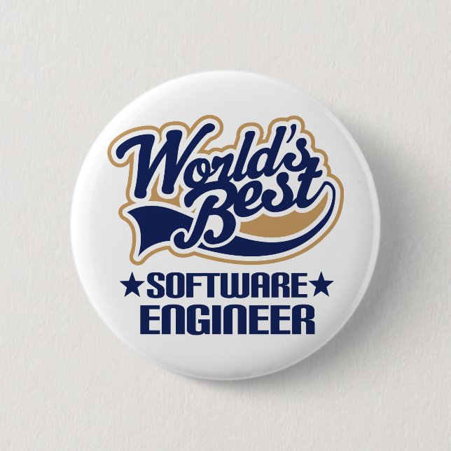 Badge Rond 5 Cm Cadeau de Software Engineer (Devant)