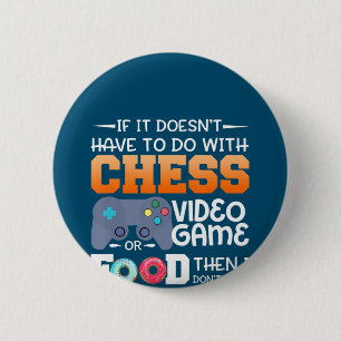 Badge Rond 5 Cm Cadeau d'échecs   Jeu Vidéo D'Échecs Ou Conception