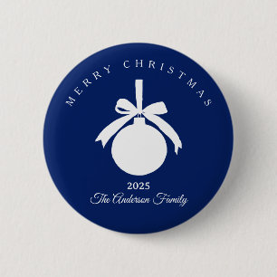Badge Rond 5 Cm Cadeau d'ornement rustique blanc bleu saphir sur m