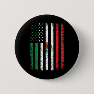 Badge Rond 5 Cm Cadeau Drapeau Mexique 4 Juillet États-Unis Améric