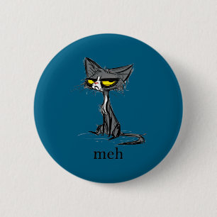 Badge Rond 5 Cm Cadeau drôle de chat meh pour les amoureux des cha