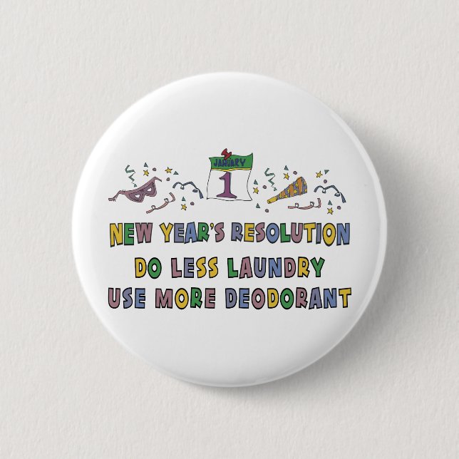 Badge Rond 5 Cm Cadeau drôle de résolutions de nouvelle année (Devant)