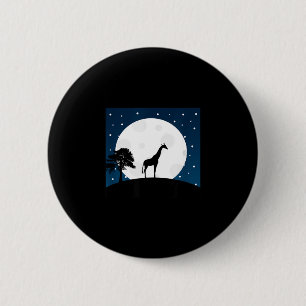 Badge Rond 5 Cm Cadeau effrayant Halloween - girafe sur lune - ani