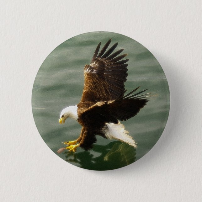Badge Rond 5 Cm Cadeau Motivationnel Aigle Bald (Devant)