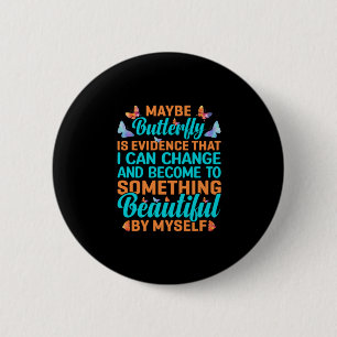 Badge Rond 5 Cm Cadeau Papillon   Peut-être papillon