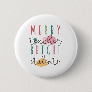 Badge Rond 5 Cm Cadeau pour Enseignant Joyeux Enseignant Élèves