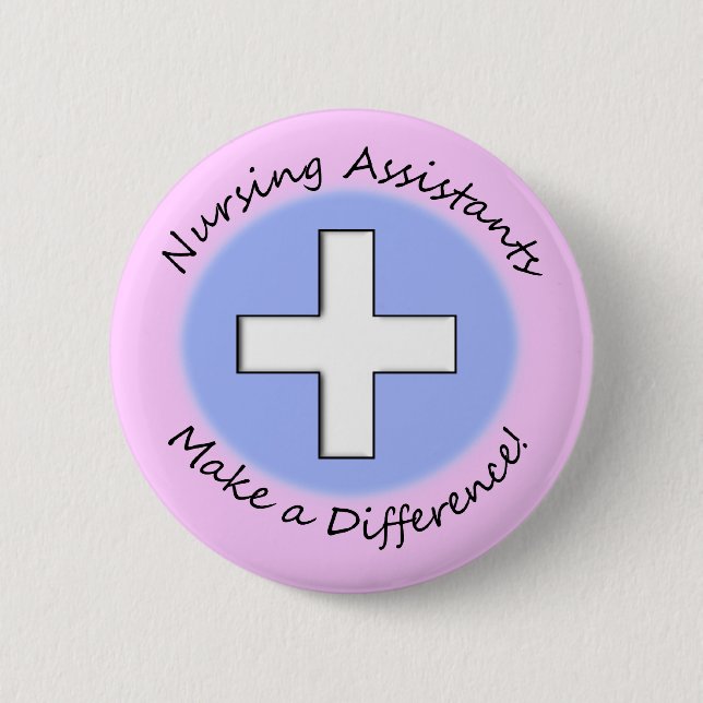 Badge Rond 5 Cm Cadeaux auxiliaires de soins "faisant une (Devant)