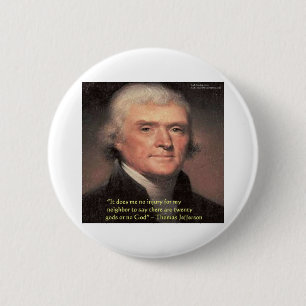 Badge Rond 5 Cm Cadeaux avec citation de Thomas Jefferson "Religio