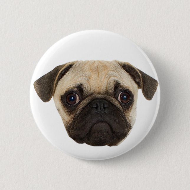 Badge Rond 5 Cm Cadeaux Carlins mignons (Devant)