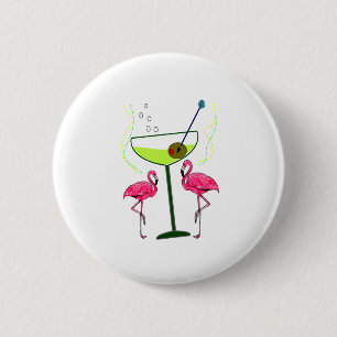 Badge Rond 5 Cm Cadeaux d'art Flamant rose tropical