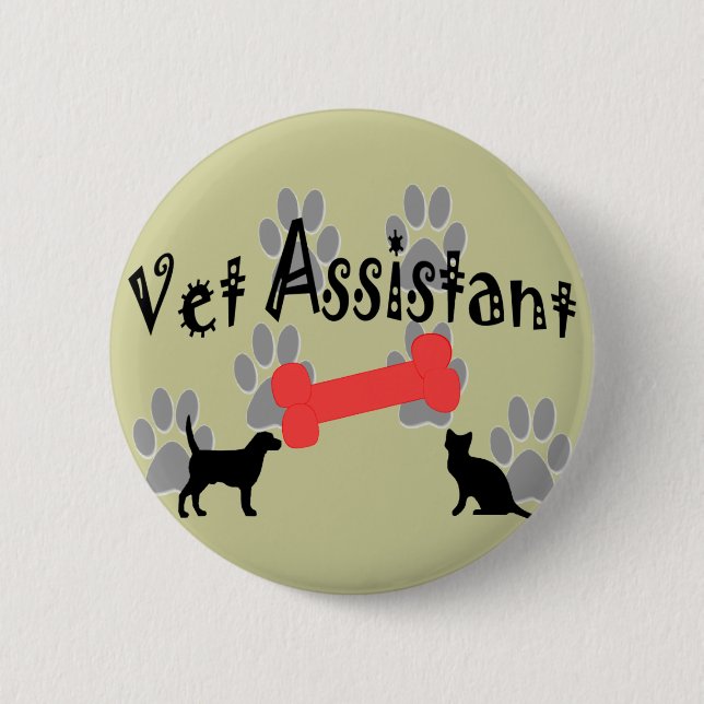 Badge Rond 5 Cm Cadeaux d'assistant de vétérinaire (Devant)