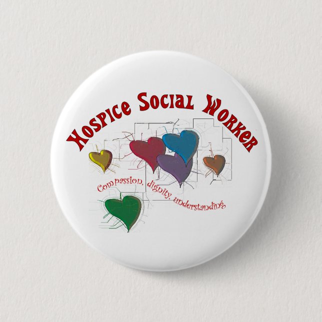 Badge Rond 5 Cm Cadeaux d'assistant social d'hospice (Devant)