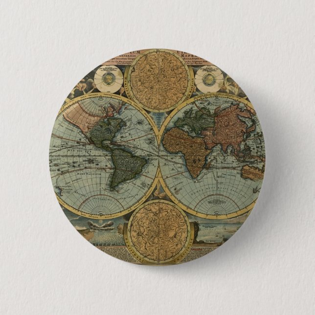 Badge Rond 5 Cm Cadeaux de cartes du Vieux-Monde (Devant)