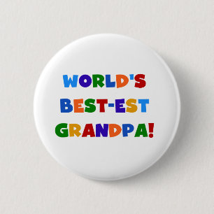Badge Rond 5 Cm Cadeaux de couleurs vives pour le meilleur papy du