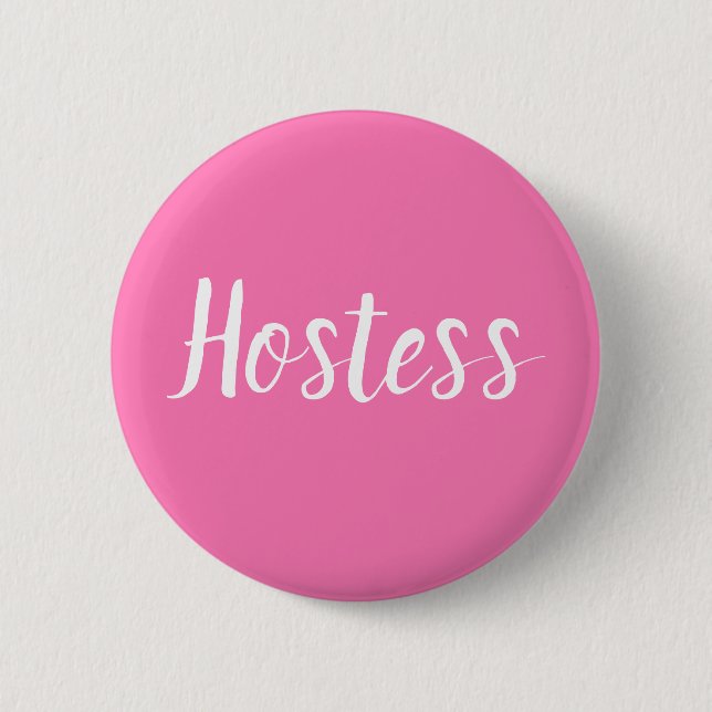 Badge Rond 5 Cm Cadeaux de Fête de Mariage Rose Hôtesse Bouton de  (Devant)