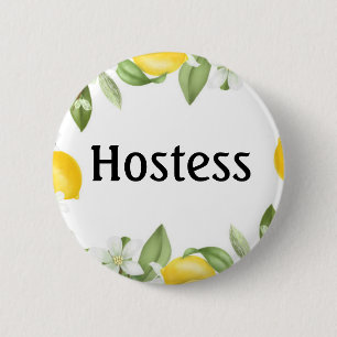 Badge Rond 5 Cm Cadeaux de Fiançailles Citrons d'Hôtesse Mariages 
