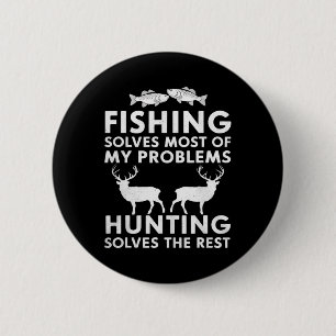 Badge Rond 5 Cm Cadeaux de pêche et de chasse pour la fête des pèr