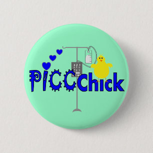 Badge Rond 5 Cm Cadeaux de POUSSIN de PICC (LIGNE INFIRMIÈRE de