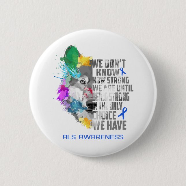 Badge Rond 5 Cm Cadeaux de soutien au ruban de sensibilisation ALS (Devant)