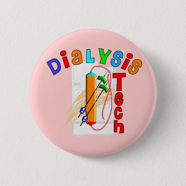 Badge Rond 5 Cm Cadeaux de technologie de dialyse (Devant)