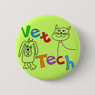 Badge Rond 5 Cm Cadeaux de technologie de vétérinaire, technicie