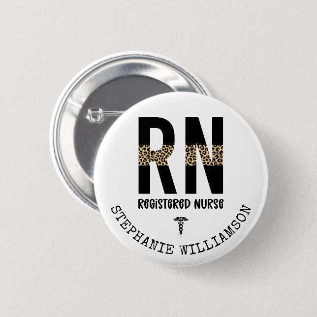 Badge Rond 5 Cm Cadeaux d'études d'infirmière autorisée (Devant & derrière)