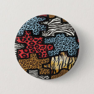 Badge Rond 5 Cm Cadeaux d'impression de puzzle RAB Rockabilly Léop