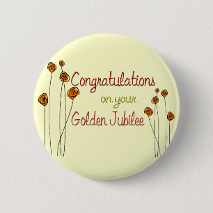 Badge Rond 5 Cm Cadeaux d'or de jubilé de nonnes (cinquantième