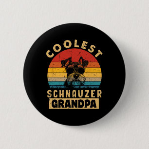 Badge Rond 5 Cm Cadeaux Drôles de Grand-Papa Schnauzer Vintage le