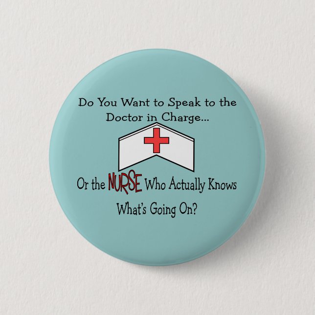 Badge Rond 5 Cm Cadeaux drôles d'infirmière (Devant)