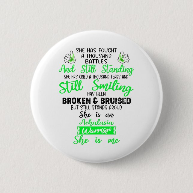 Badge Rond 5 Cm Cadeaux guerriers du syndrome d'Achalasia (Devant)