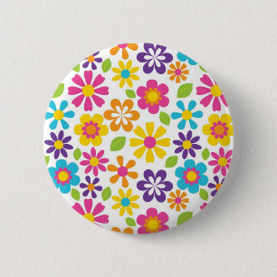 Badge Rond 5 Cm Cadeaux hippies d'ados de flower power