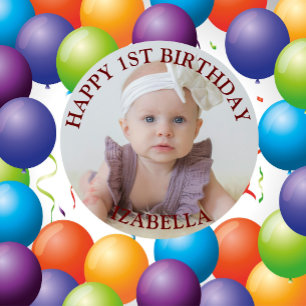 Badge Rond 5 Cm Cadeaux mignons Joyeux 1er anniversaire