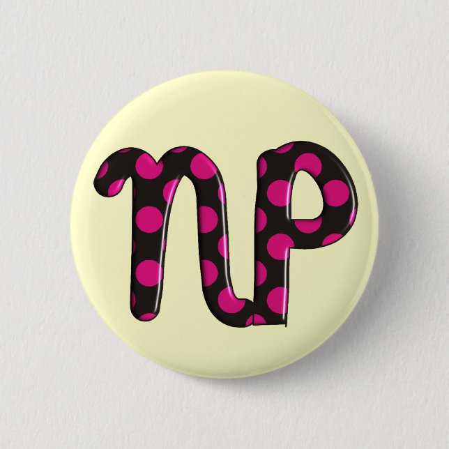 Badge Rond 5 Cm Cadeaux "NP " de praticienne d'infirmière (Devant)