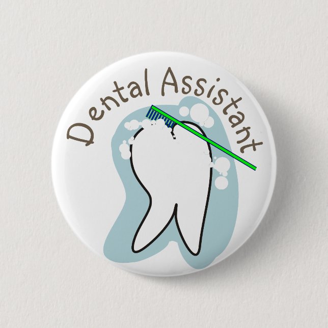 Badge Rond 5 Cm Cadeaux uniques d'assistant dentaire (Devant)