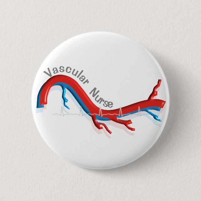 Badge Rond 5 Cm Cadeaux vasculaires uniques d'infirmière (Devant)