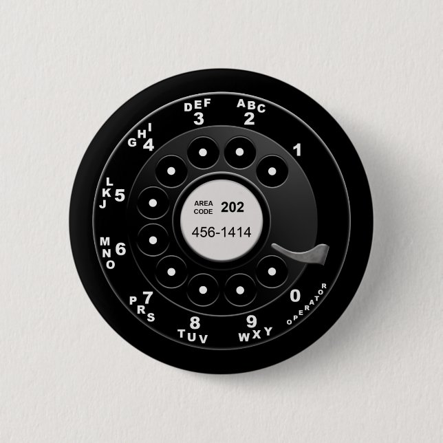 Badge Rond 5 Cm Cadran rotatoire de téléphone (Devant)