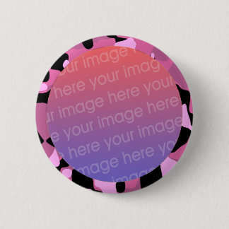 Badge Rond 5 Cm cadre photo camouflage rose