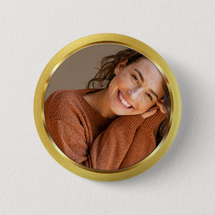 Badge Rond 5 Cm Cadre photo or personnalisable