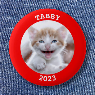 Badge Rond 5 Cm Cadre photo rond personnalisé rouge