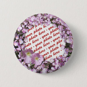 Badge Rond 5 Cm Cadre photo rose Primrose